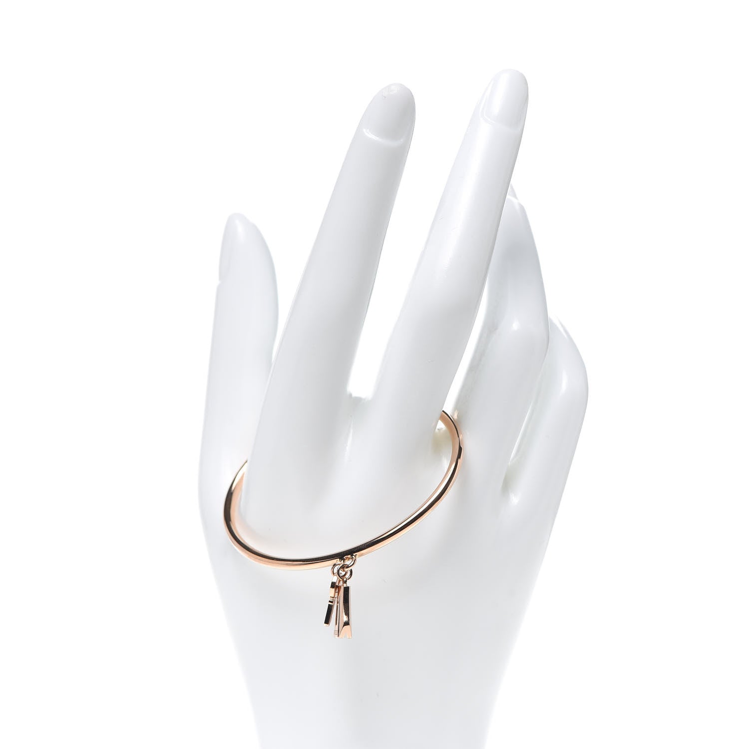 Hermes 18K Rose Gold TPM Kelly Clochette Cuff Bracelet SH 2 of 5