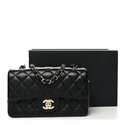 Chanel Lambskin Quilted Mini Rectangular Flap Black 10 of 10