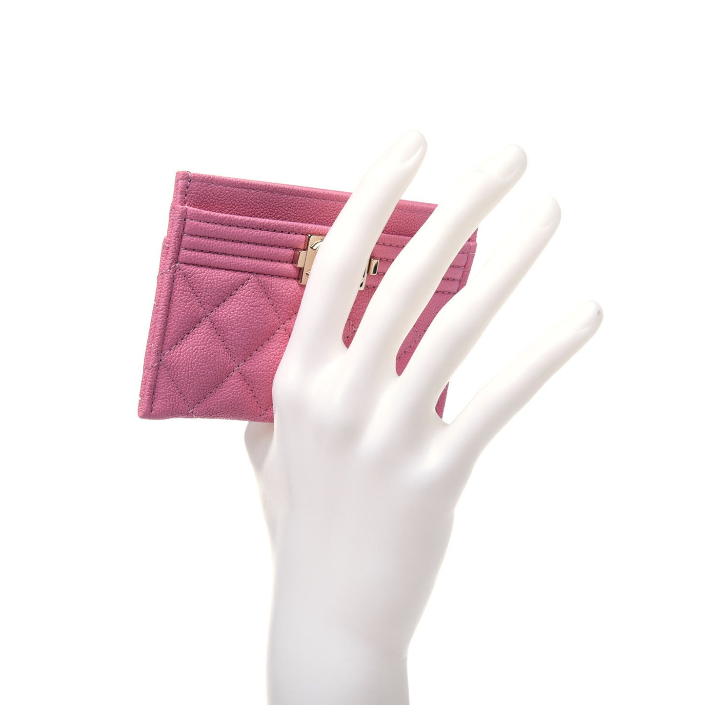 Caviar Quilted Boy Card Holder Pink