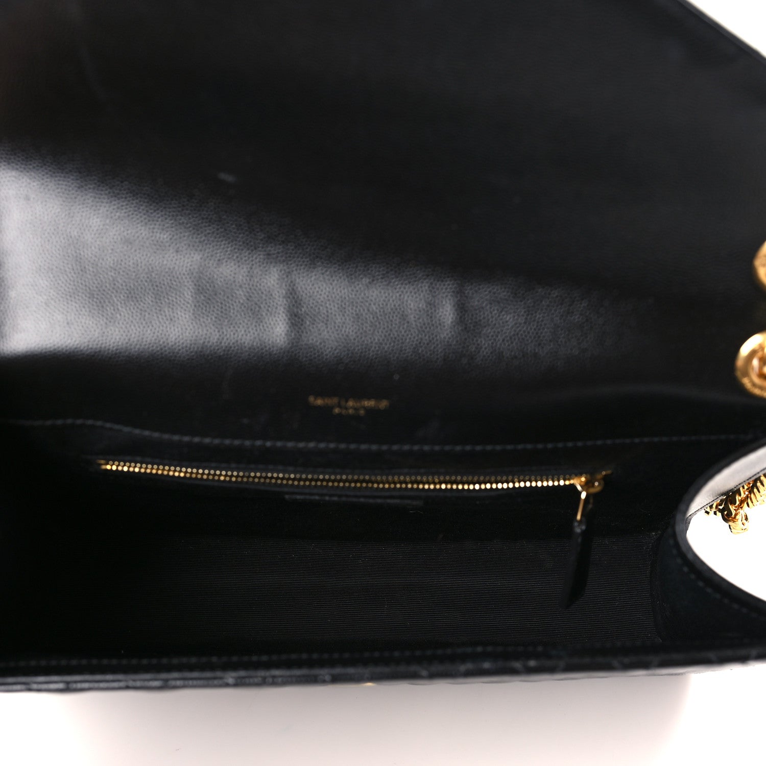 Saint Laurent Grain De Poudre Textured Mixed Matelasse Large Triquilt Monogram Satchel Black 5 of 11