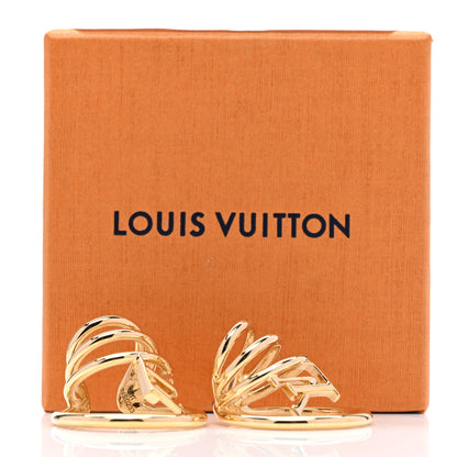 Louis Vuitton Stellar LV Hoop Cuff Earrings Gold 4 of 4
