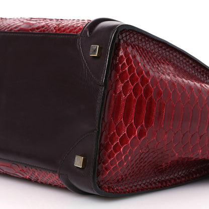 Celine Snakeskin Mini Luggage Red 11 of 17