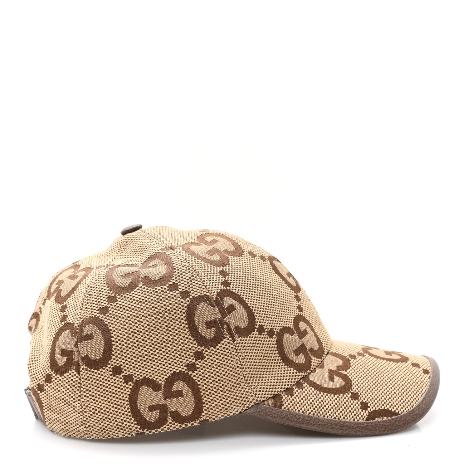 Gucci Monogram Jumbo GG Baseball Hat M 57 Camel Ebony 6 of 9
