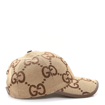 Gucci Monogram Jumbo GG Baseball Hat M 57 Camel Ebony 6 of 9