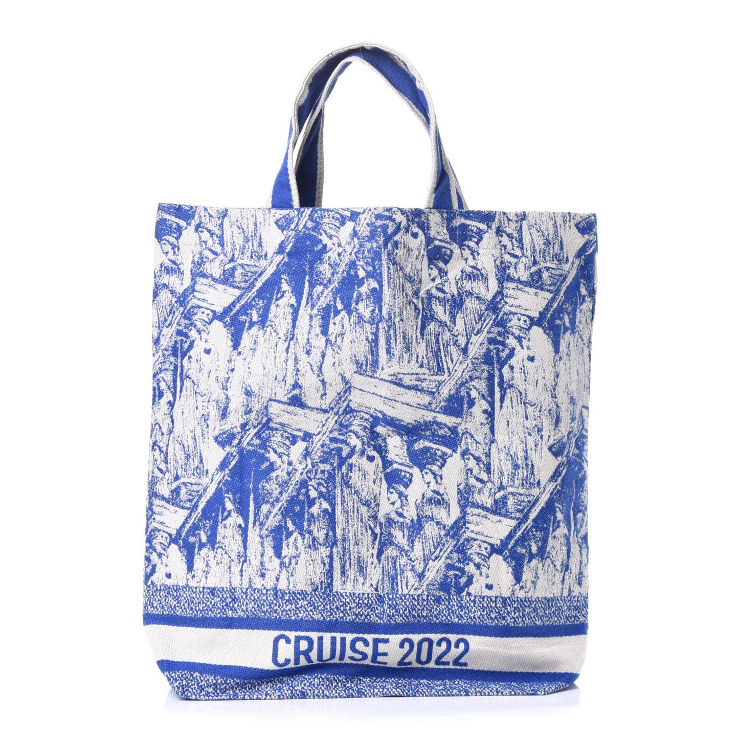 Canvas Print Cruise Tote Ivory Blue