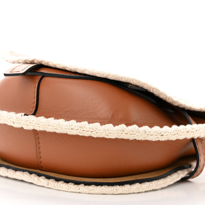 Loewe Calfskin Crochet Trim Small Gate Crossbody Bag Tan 9 of 9