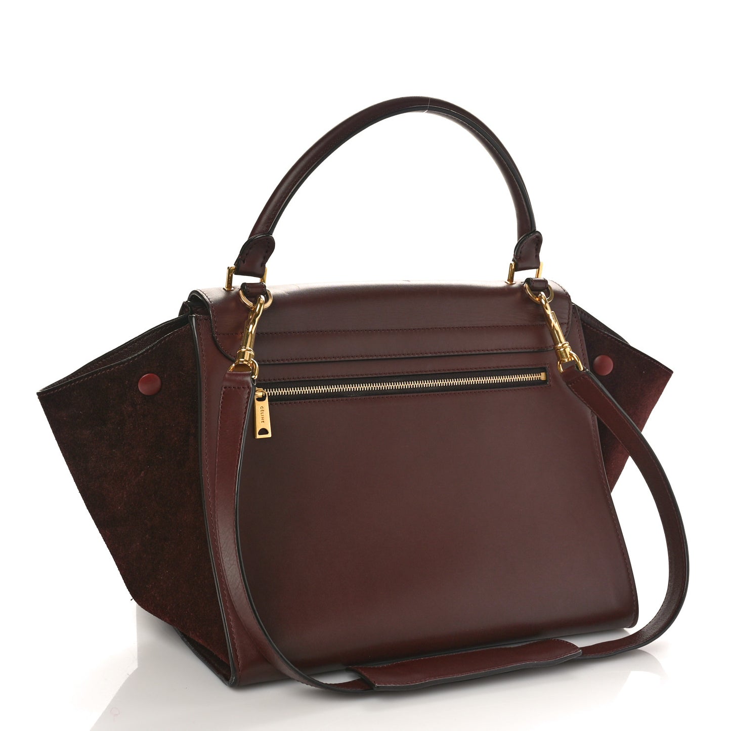 Smooth Calfskin Suede Medium Trapeze Burgundy