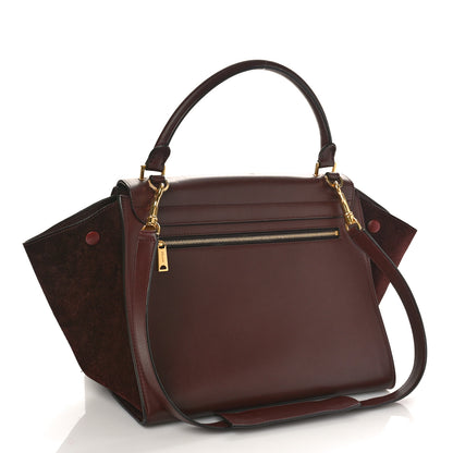 Celine Smooth Calfskin Suede Medium Trapeze Burgundy 2 of 10