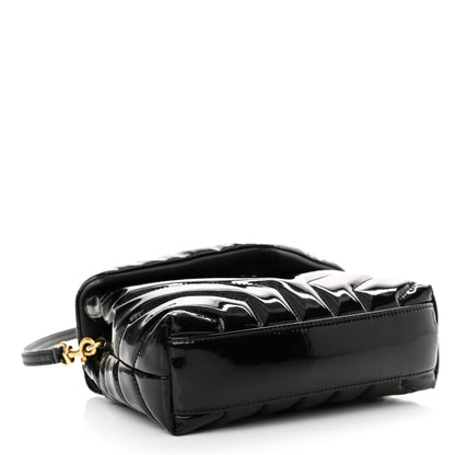 Saint Laurent Patent Y Quilted Monogram Toy Loulou Crossbody Bag Black 4 of 18