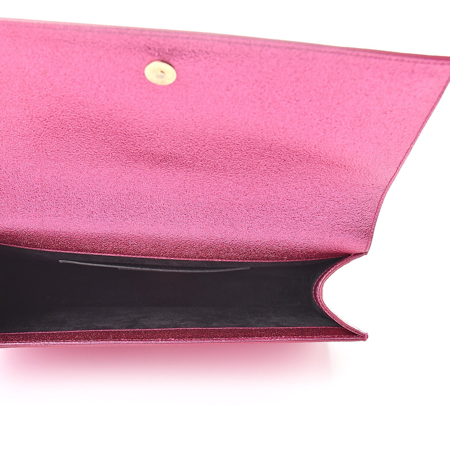 Metallic Calfskin Monogram Cassandre Clutch Fuchsia