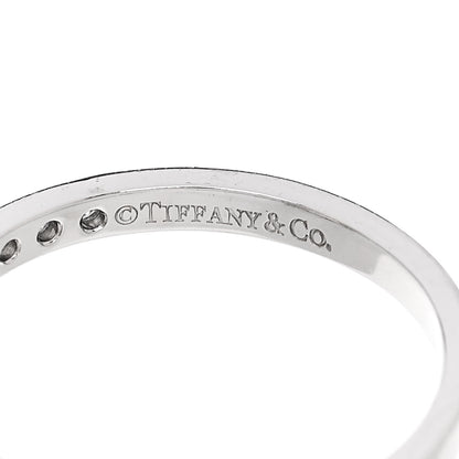 Tiffany Platinum Diamond Square Ring 53 6.5 5 of 5