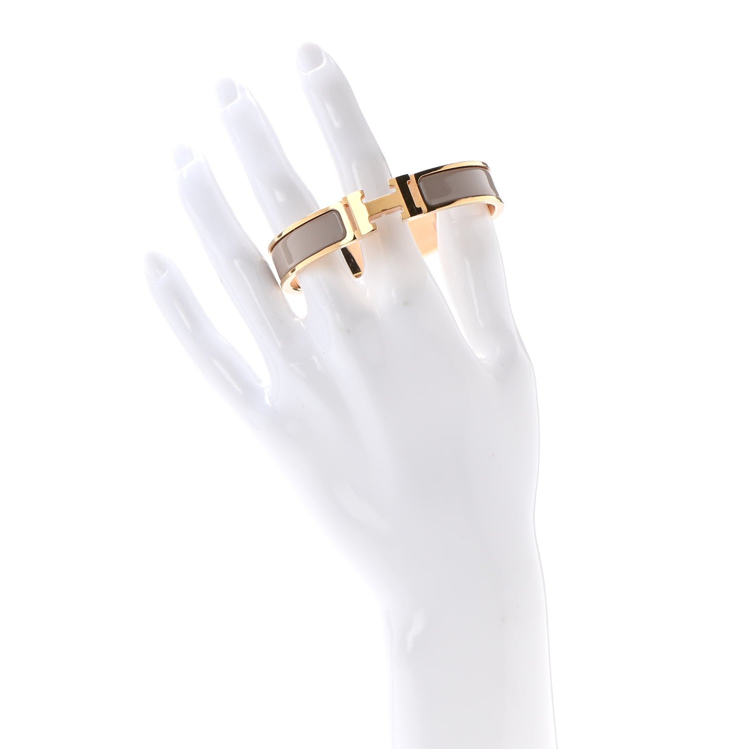 Hermes Enamel Narrow Clic Clac H Bracelet GM Marron Glace 2 of 4