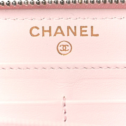 Chanel Caviar Quilted Large Gusset Zip Around Wallet Pink 6 of 8