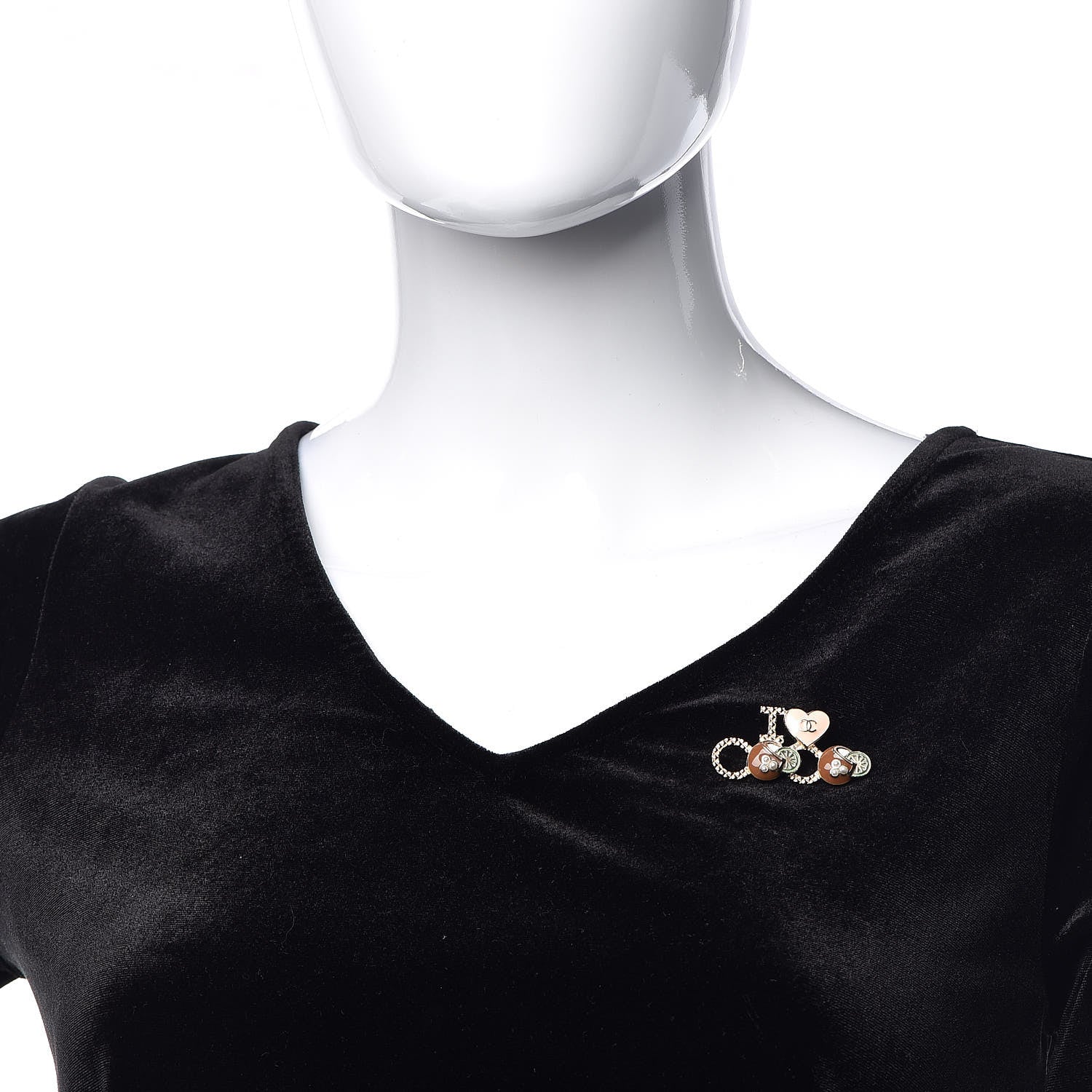 Chanel Metal Resin Pearl I Love Coco Brooch Gold Brown Pink 2 of 5