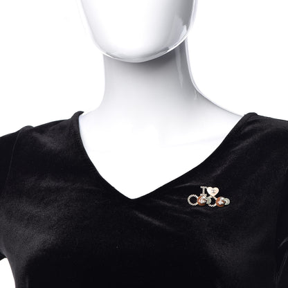Chanel Metal Resin Pearl I Love Coco Brooch Gold Brown Pink 2 of 5