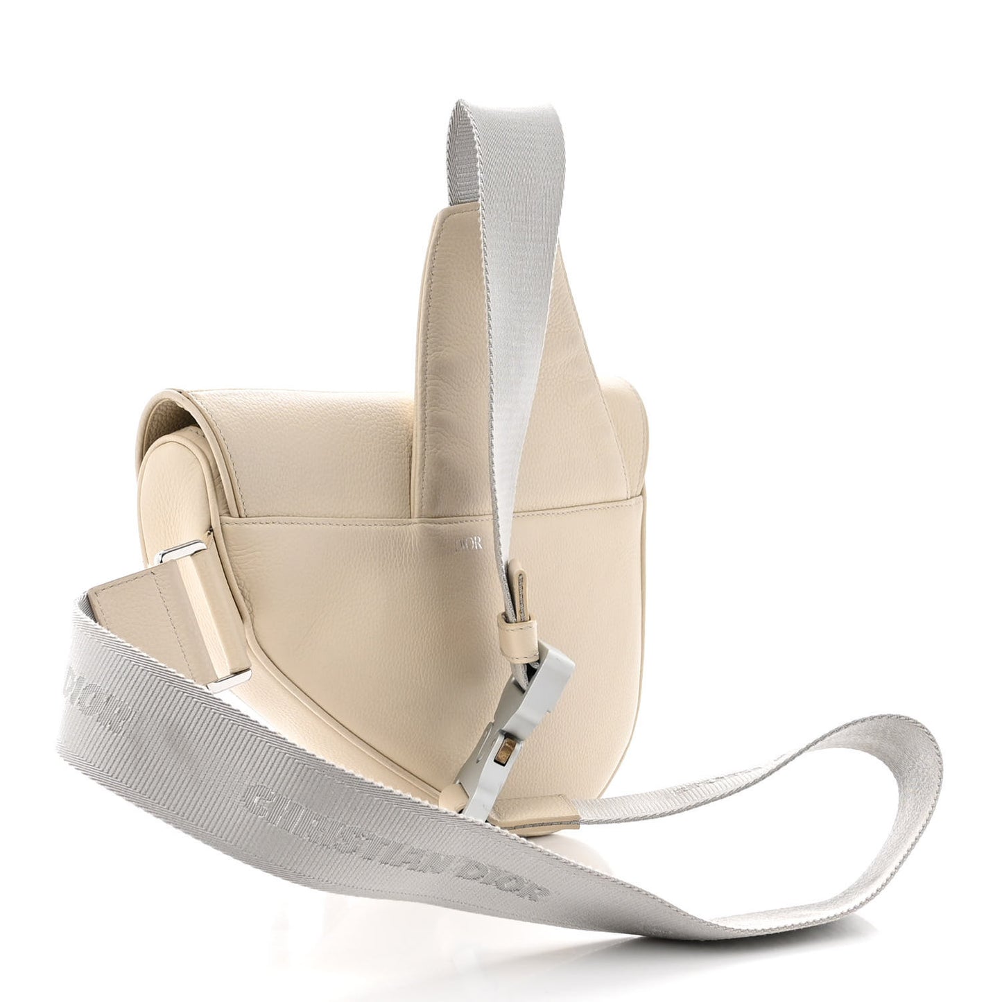 Grained Calfskin Mens Saddle Bag Latte