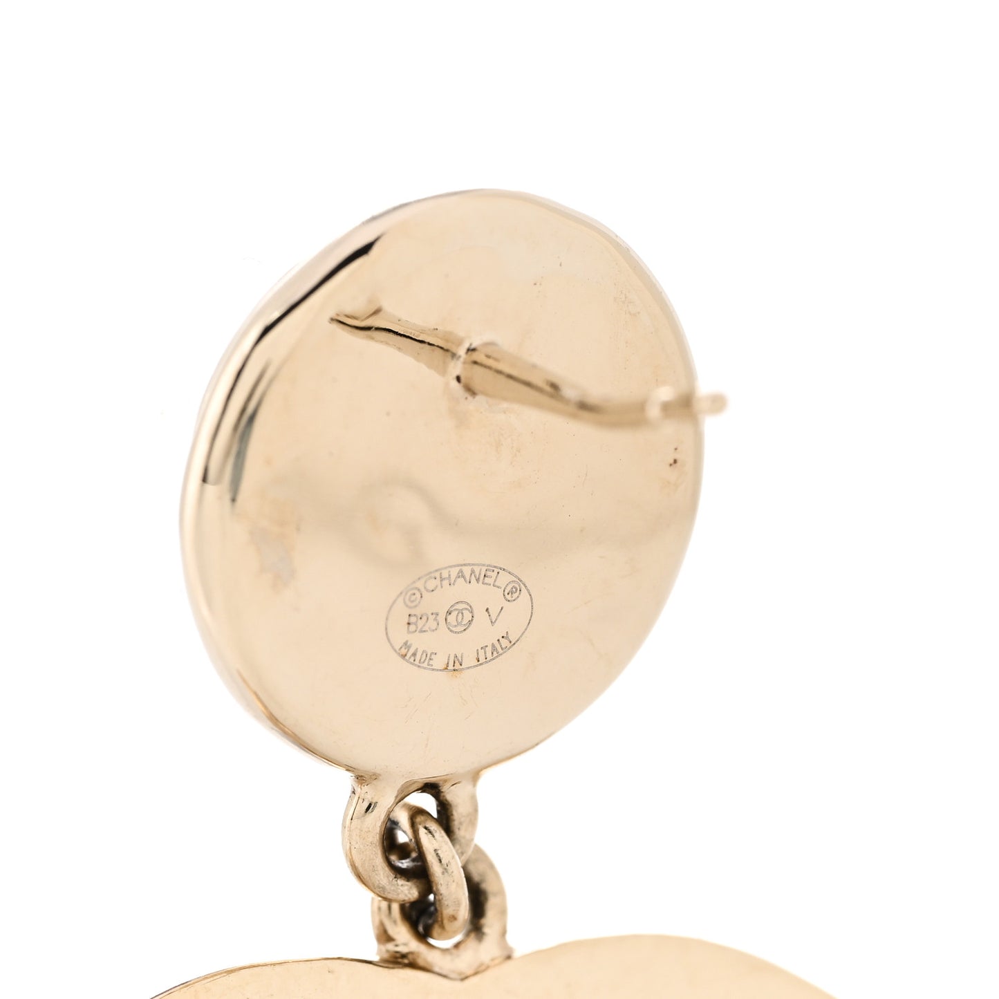 Pearl Enamel CC Drop Earrings Black