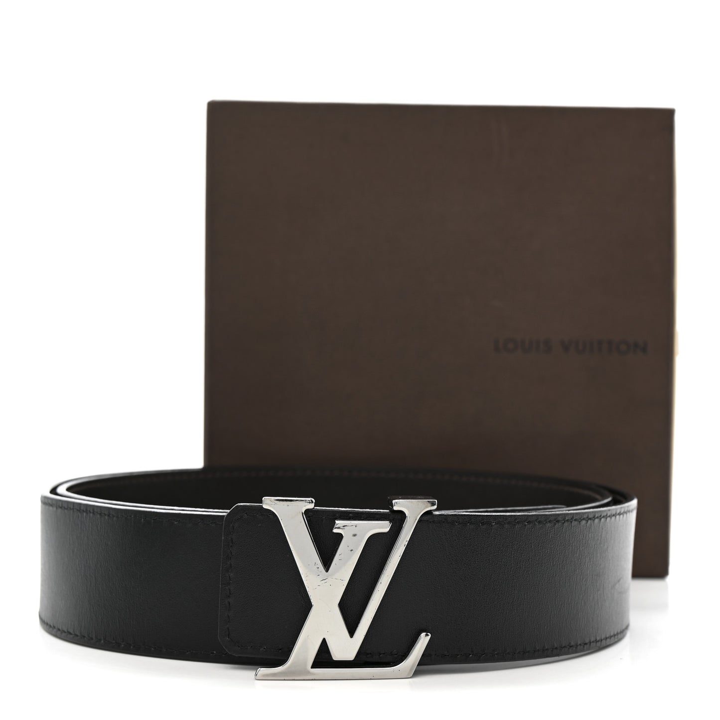 Calfskin 40mm LV Initiales Reversible Belt 100 40 Navy 100/40 Black Dark Brown