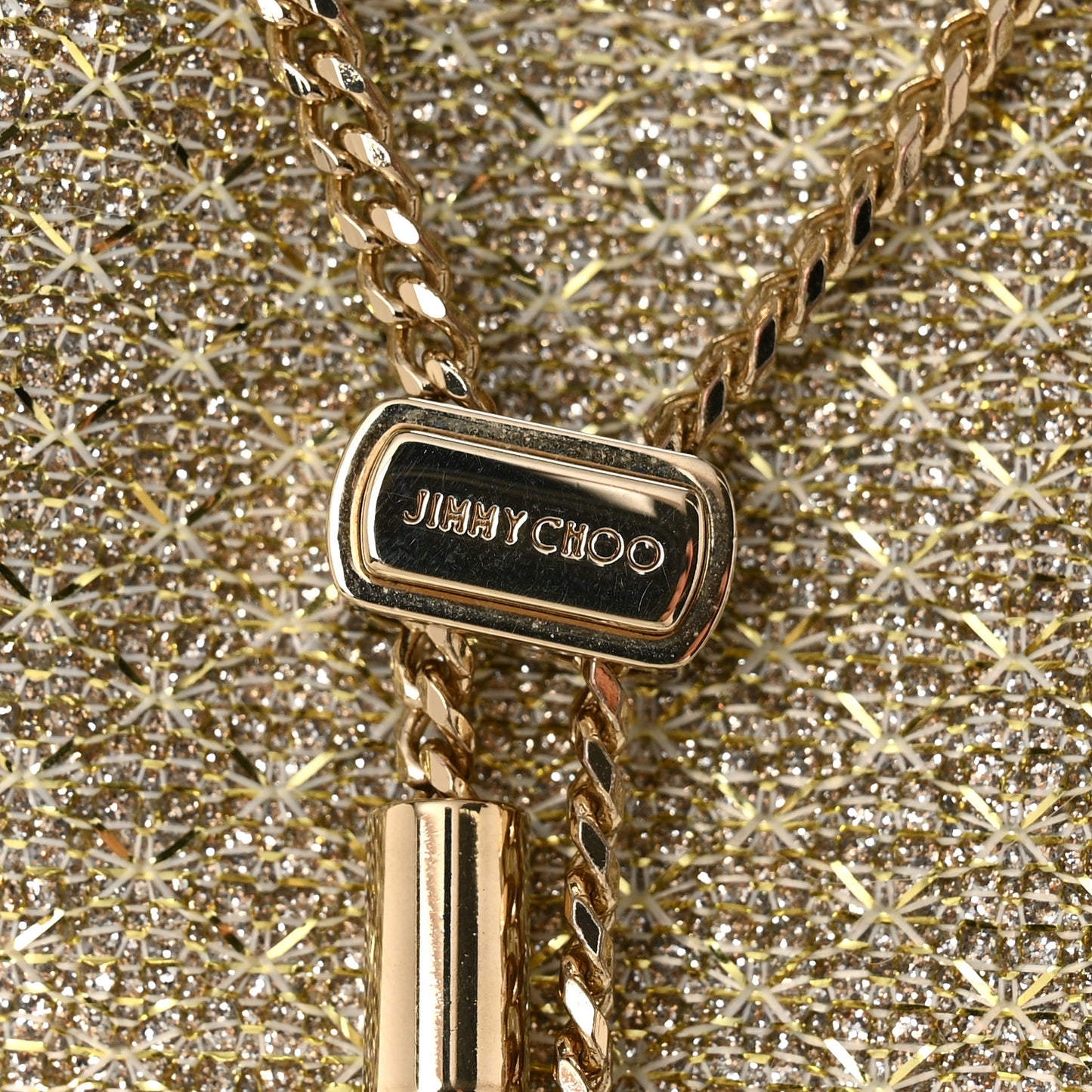 Metallic Woven Bon Bon Bag Champagne