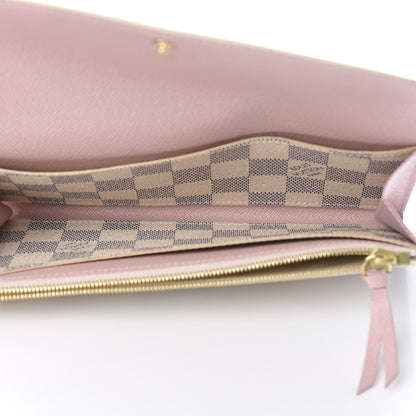 Louis Vuitton Damier Azur Emilie Wallet Rose Ballerine 5 of 10