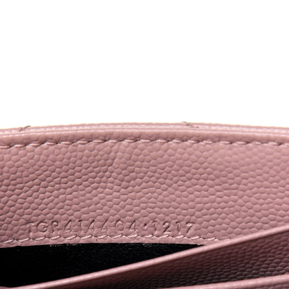 Saint Laurent Grain De Poudre Matelasse Chevron Small Monogram Envelope Wallet Pale Pink 7 of 13