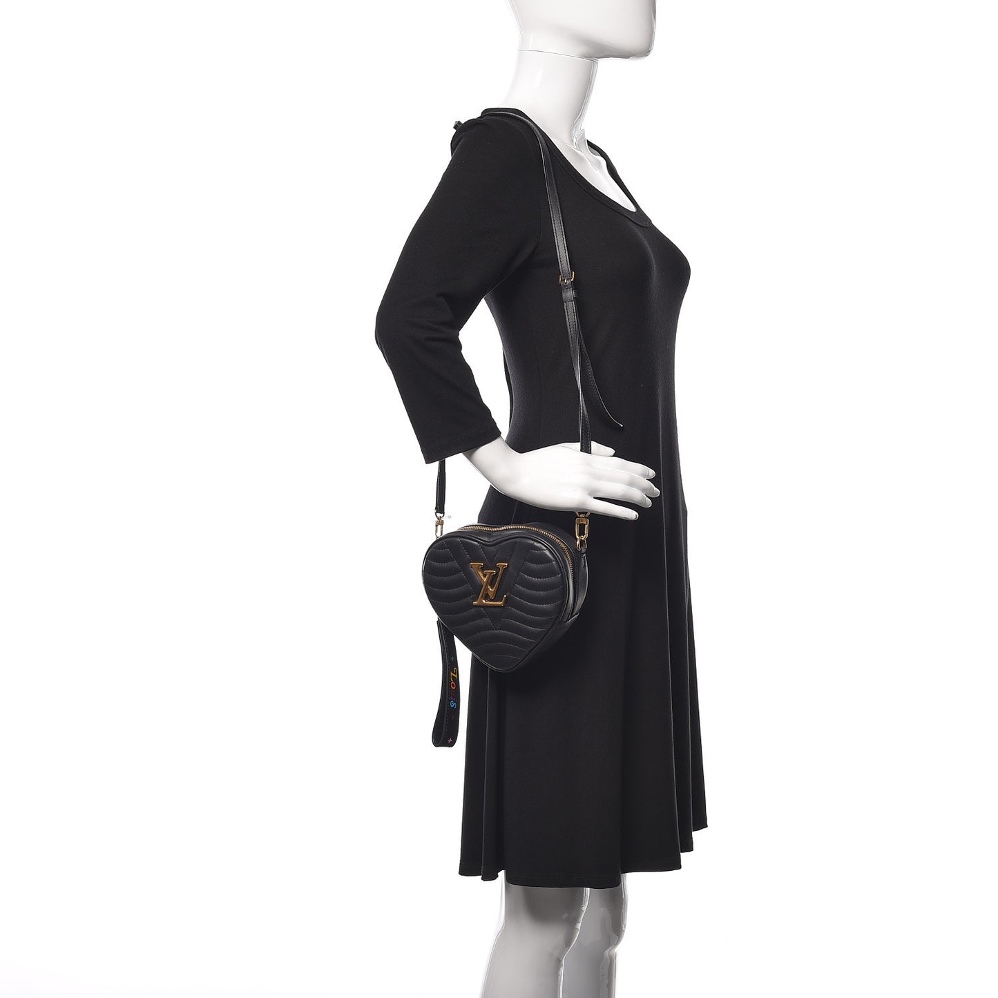 Calfskin New Wave Heart Bag Black