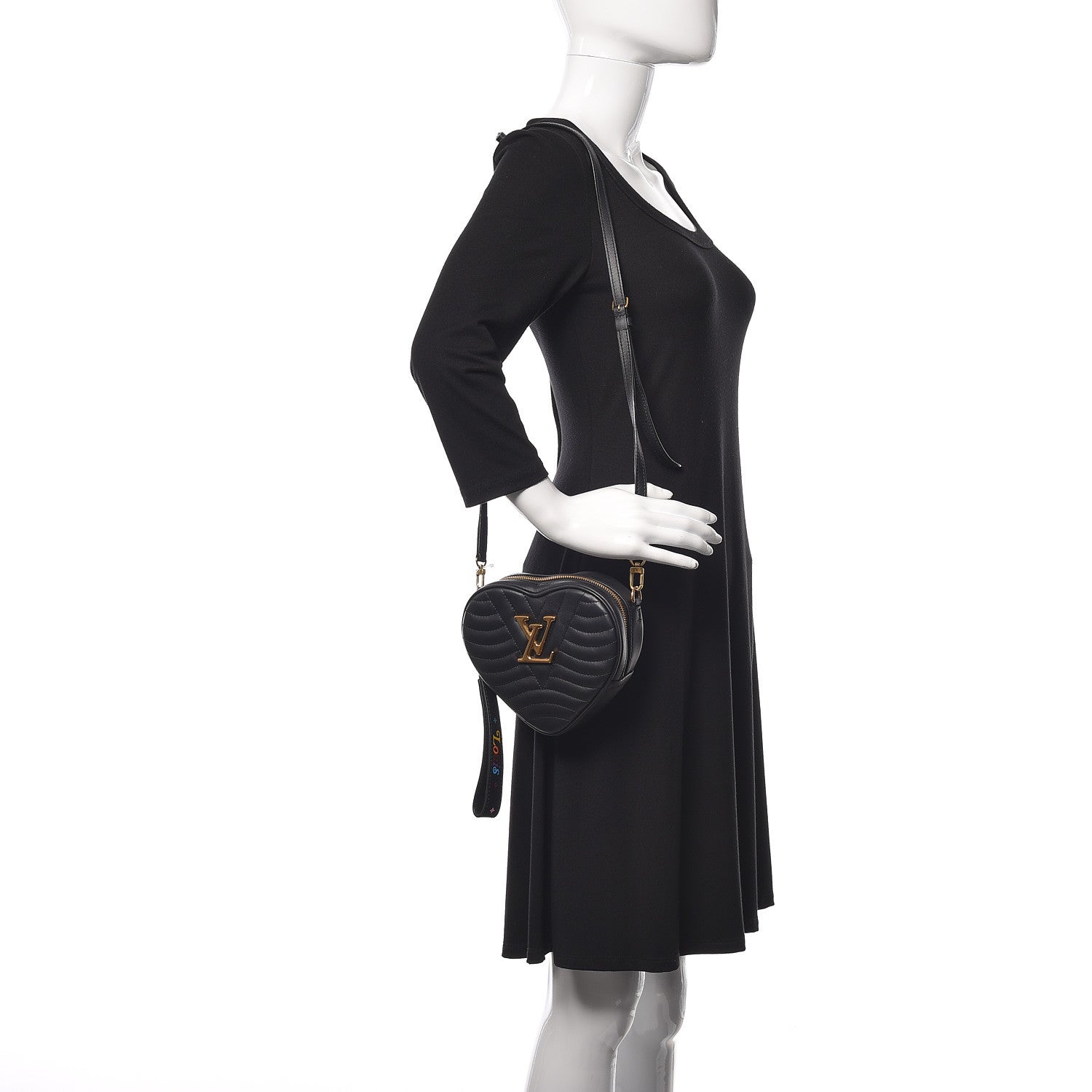 Louis Vuitton Calfskin New Wave Heart Bag Black 2 of 10