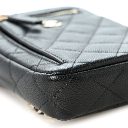 Chanel Caviar Quilted Phone Holder With Chain Black 9 of 10