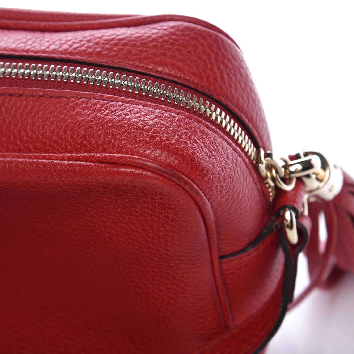 Gucci Pebbled Calfskin Small Soho Disco Bag Tabasco Red 9 of 16