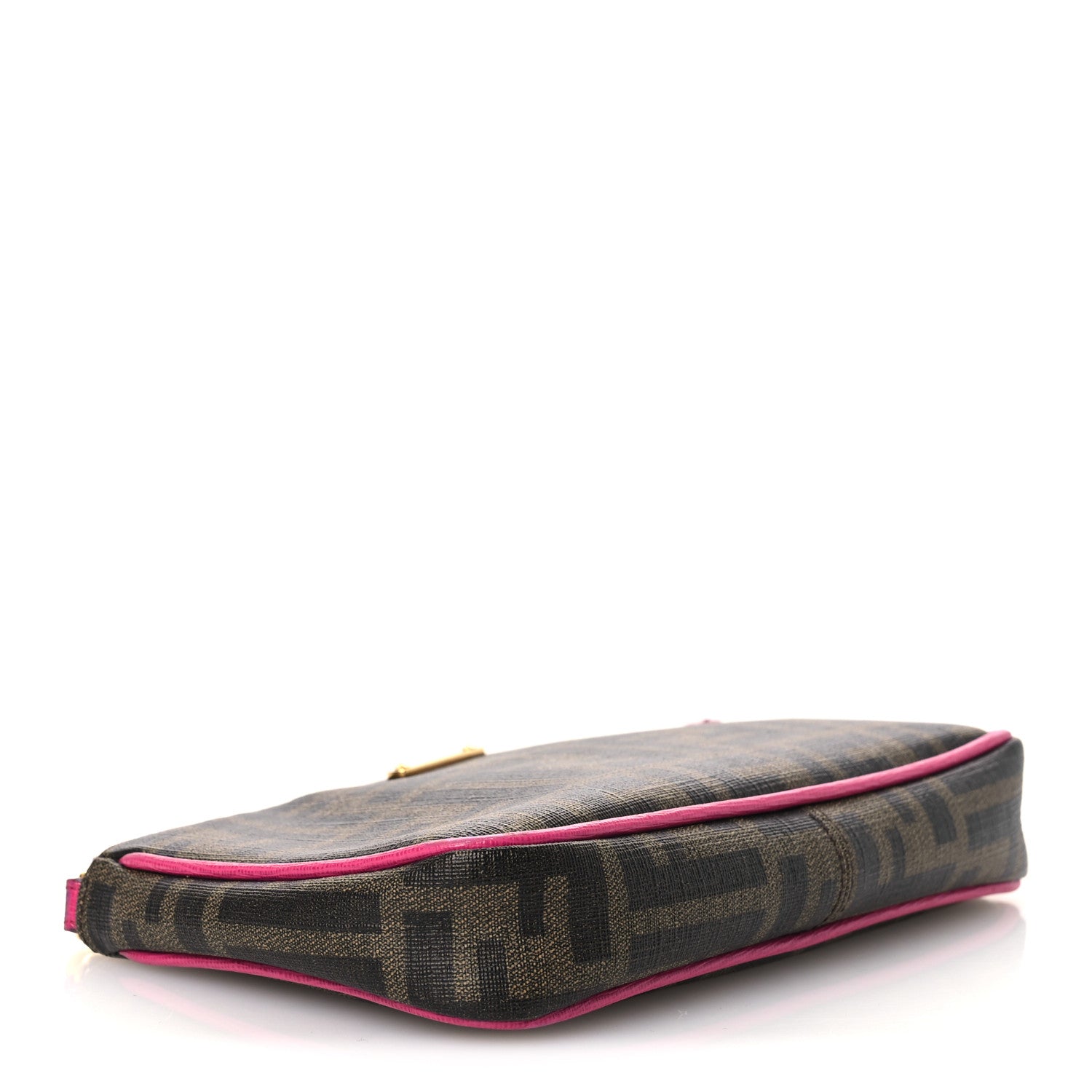 Fendi Zucca Spalmati Vitello Elite Pochette Tobacco Ciclamino 4 of 13