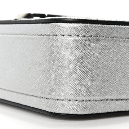 Marc Jacobs Metallic Sequin Snake Embossed Calfskin Stripe Snapshot Camera Bag Silver 10 of 10