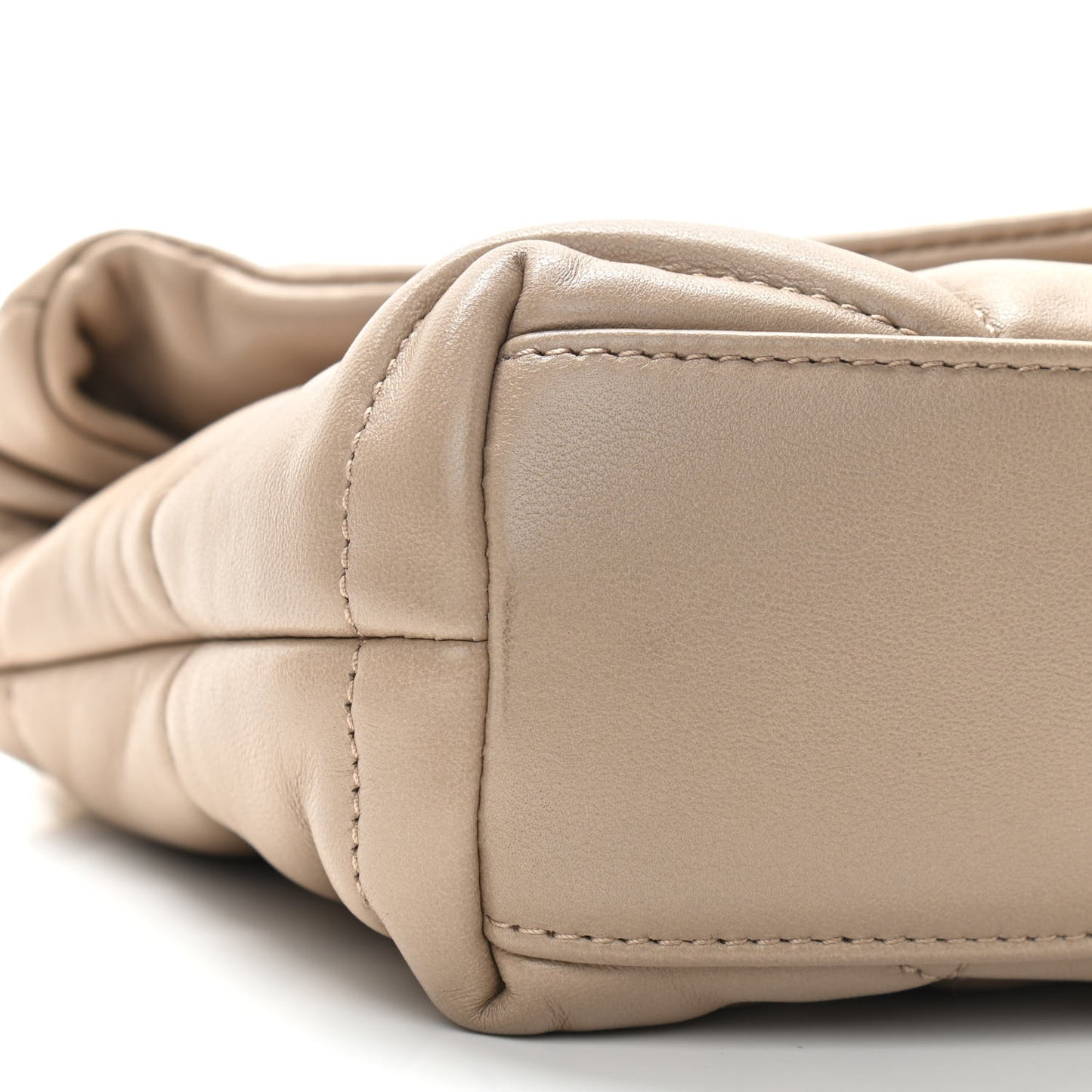 Lambskin Quilted Toy Loulou Puffer Monogram Chain Satchel Nude Powder