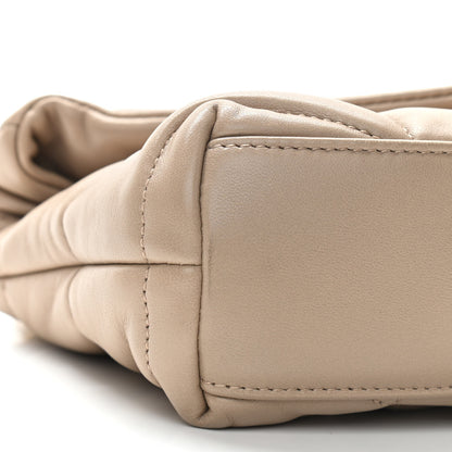 Saint Laurent Lambskin Quilted Toy Loulou Puffer Monogram Chain Satchel Nude Powder 9 of 10