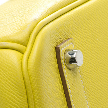 Hermes Epsom Candy Birkin 35 Lime Gris Perle 9 of 24