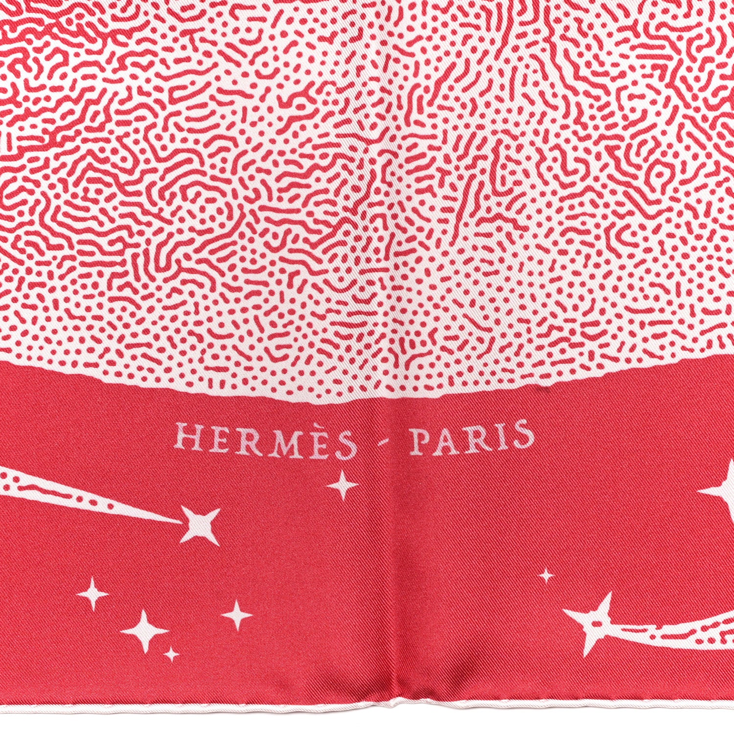 Hermes Silk Clair De Lune Double Face Scarf 90 Rose Vif White Rouge 4 of 10