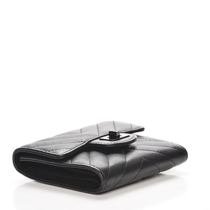 Chanel Sheepskin Chevron Quilted Reissue Compact Wallet So Black 4 of 10