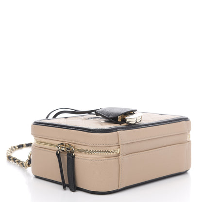 Chanel Caviar Quilted Medium CC Filigree Vanity Case Beige Black 4 of 10