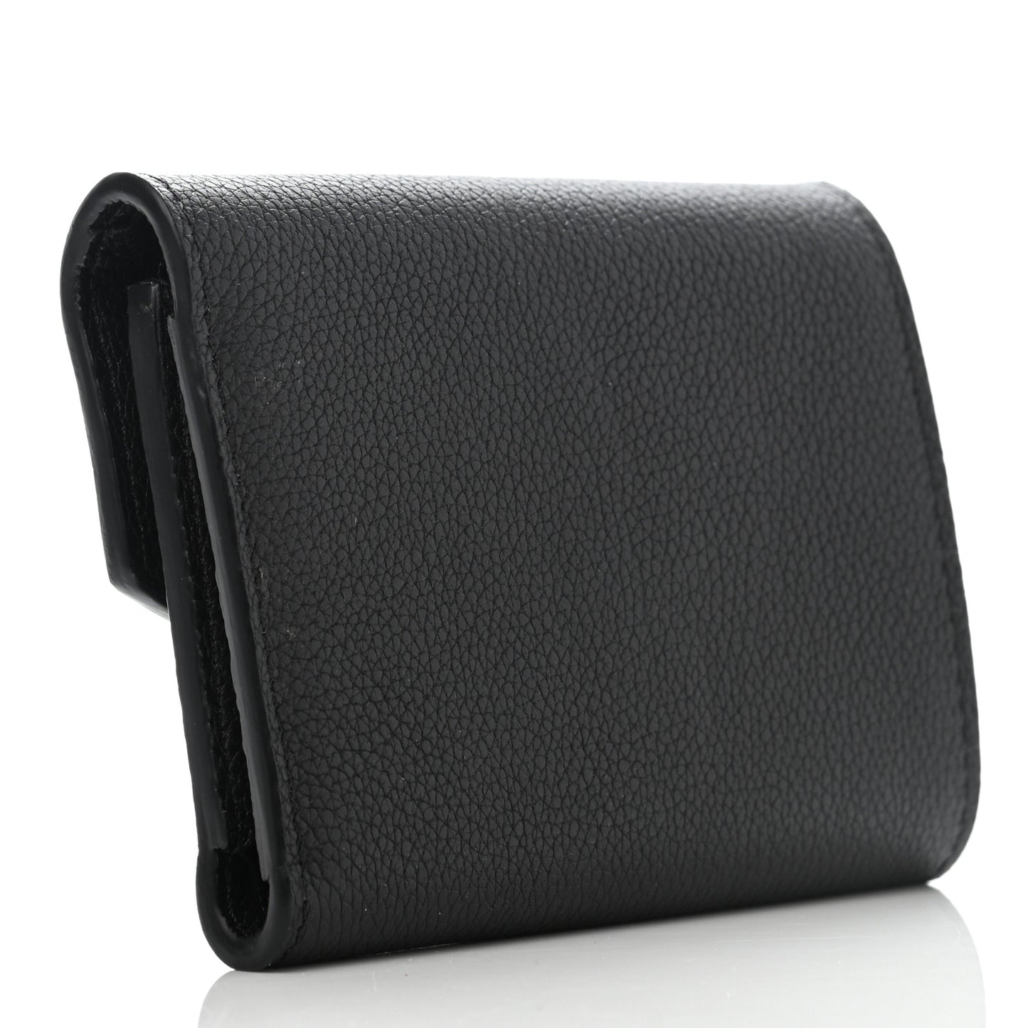 Soft Calfskin My Lockme Compact Wallet Black