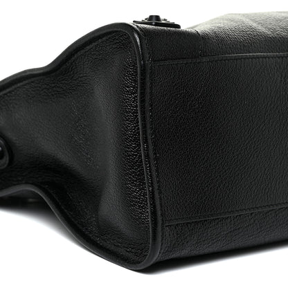 Balenciaga Shiny Grained Goatskin Black Metallic Edge City Black 9 of 10