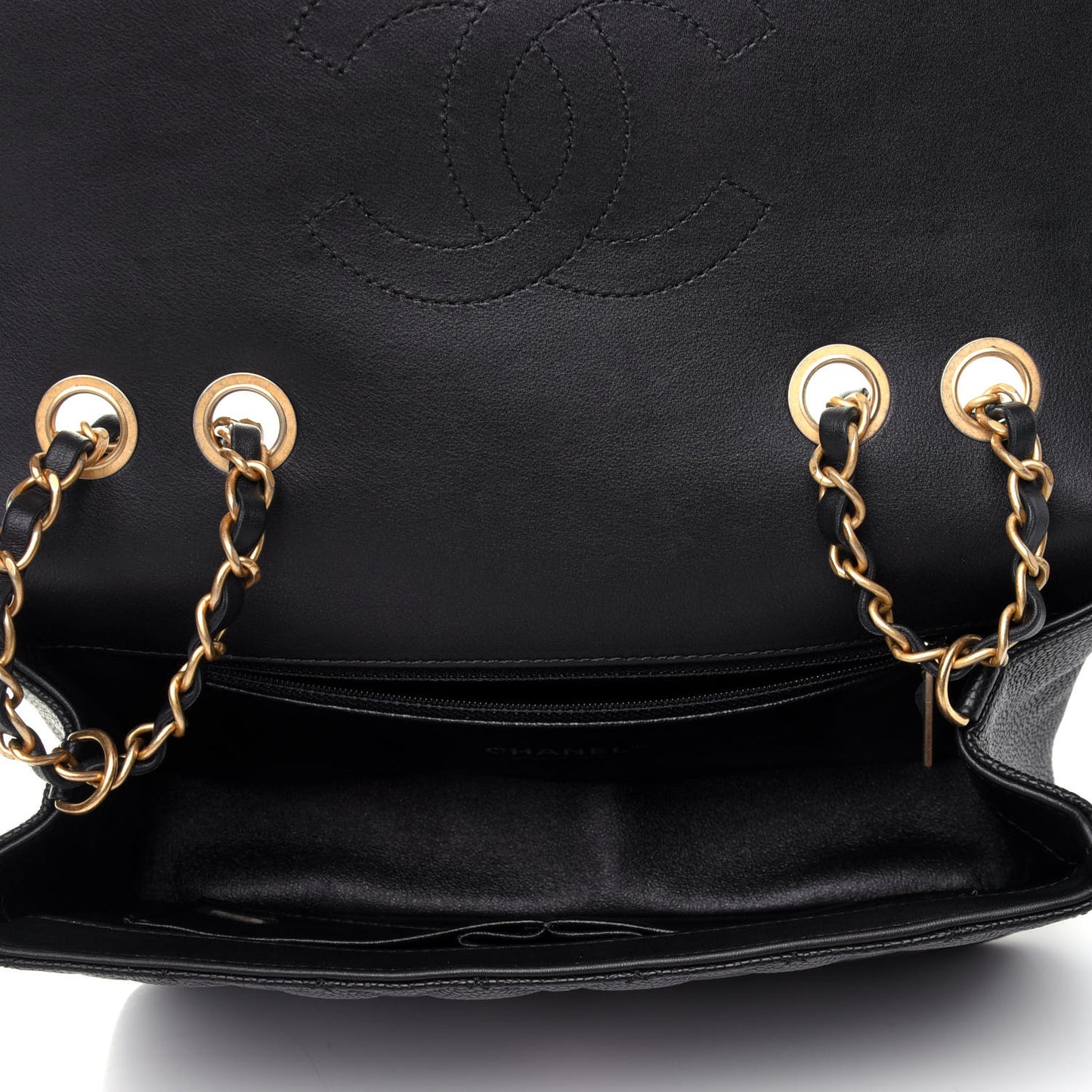 Caviar Quilted Medium CC Filigree Flap Black