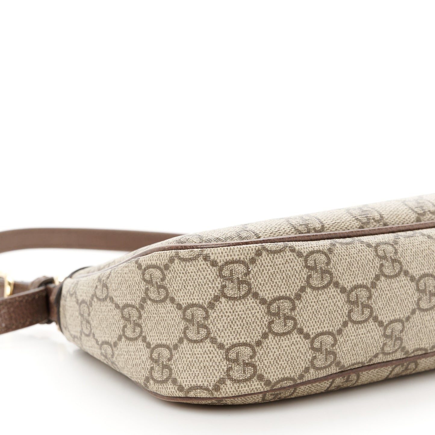 GG Supreme Monogram Textured Dollar Calfskin Small Ophidia Hobo Beige Ebony New Acero