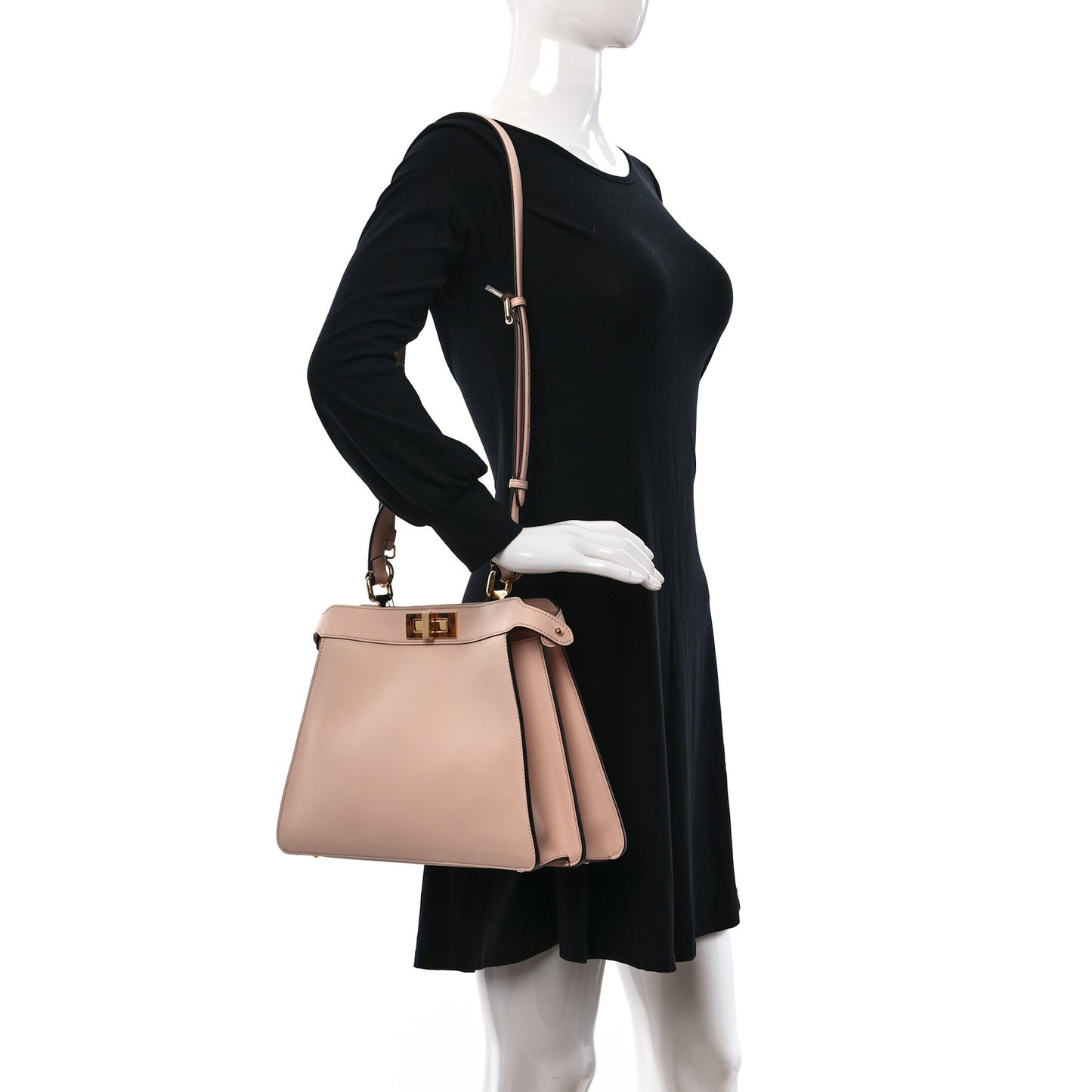 Vitello Seta Shiny Nappa Plexiglass Medium Peekaboo I SEE U Satchel Light Rose