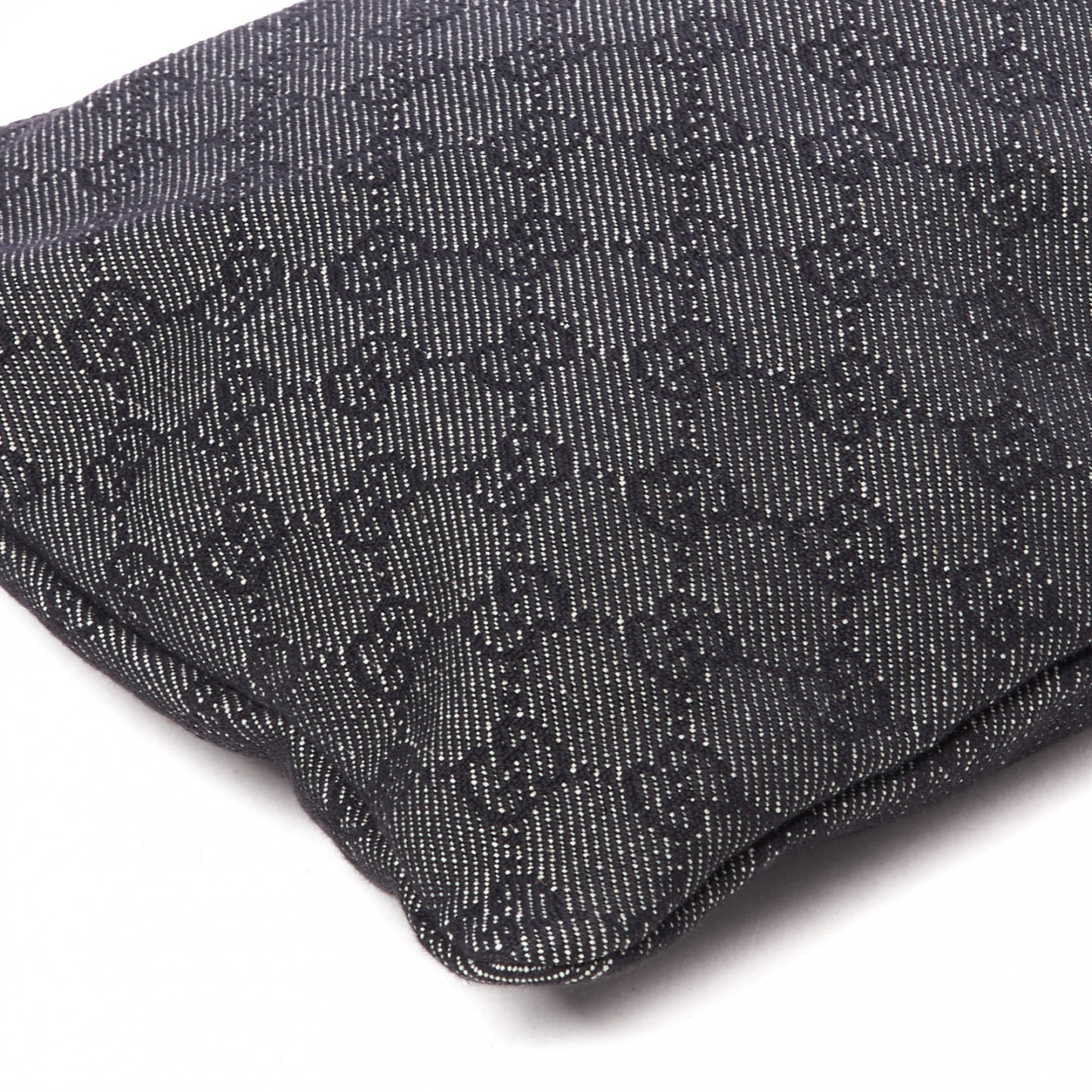 Denim Monogram Zip Top Pouch Black