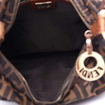 Fendi Zucca Calfskin Crocodile Embossed Chef Hobo Tobacco 5 of 11