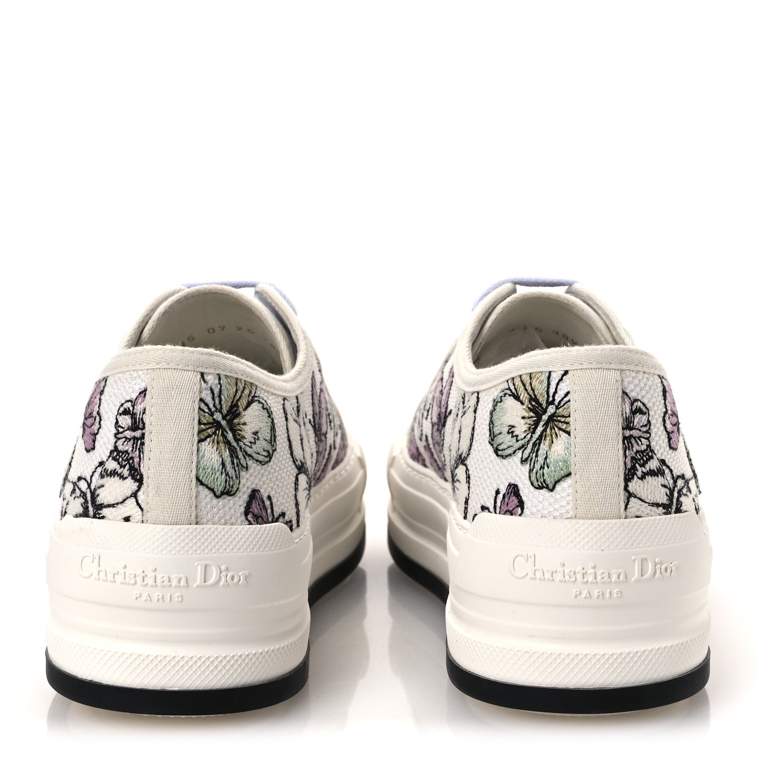 Christian Dior Canvas Jardin Botanique Embroidered Womens Walk'N'Dior Low Top Sneakers 38.5 White Multicolor 6 of 10