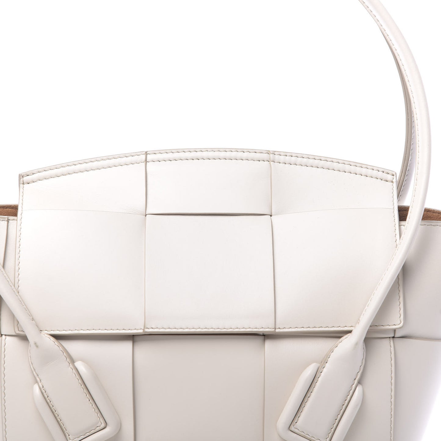French Calfskin Maxi Intrecciato Arco 33 Bianco