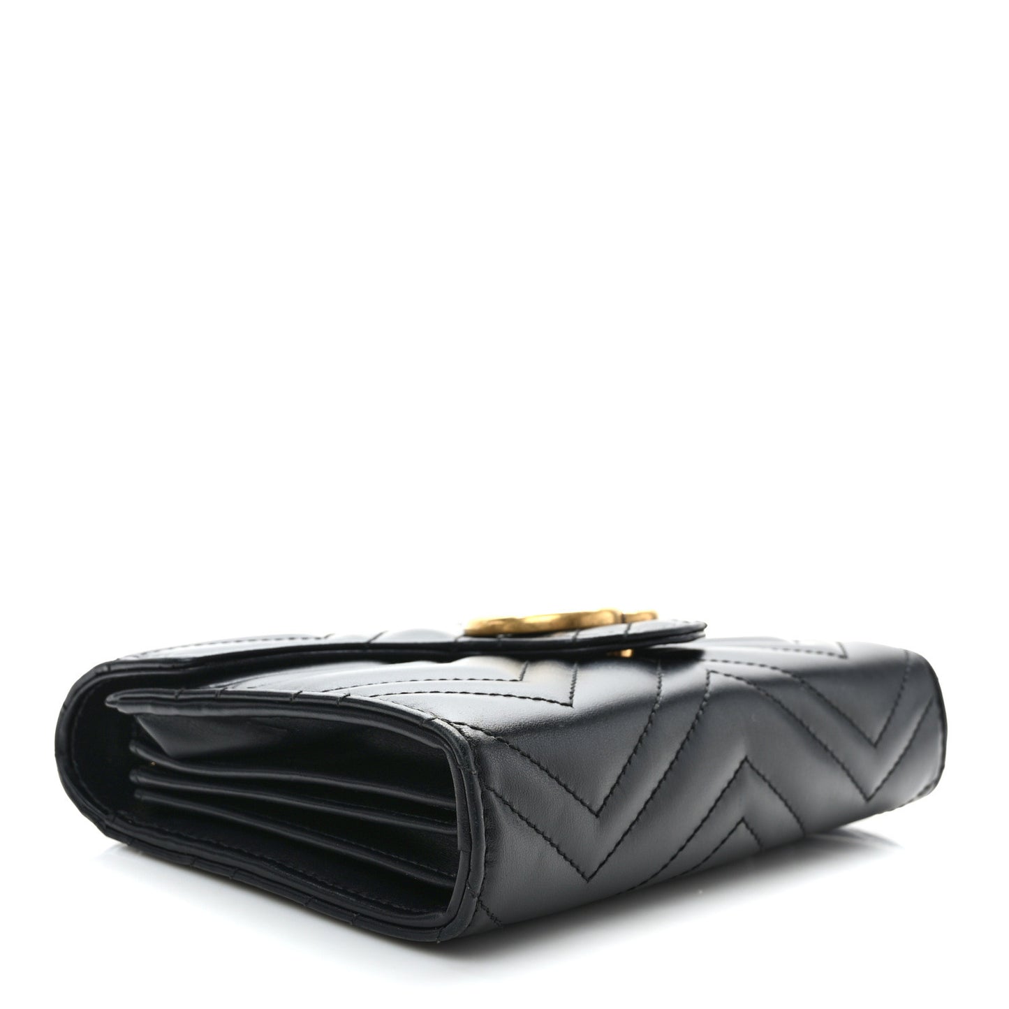 Calfskin Matelasse GG Marmont Chain Wallet Black