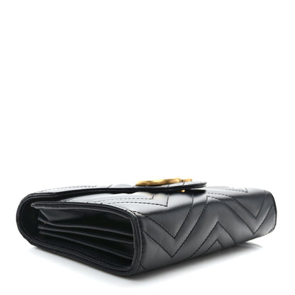 Gucci Calfskin Matelasse GG Marmont Chain Wallet Black 4 of 9