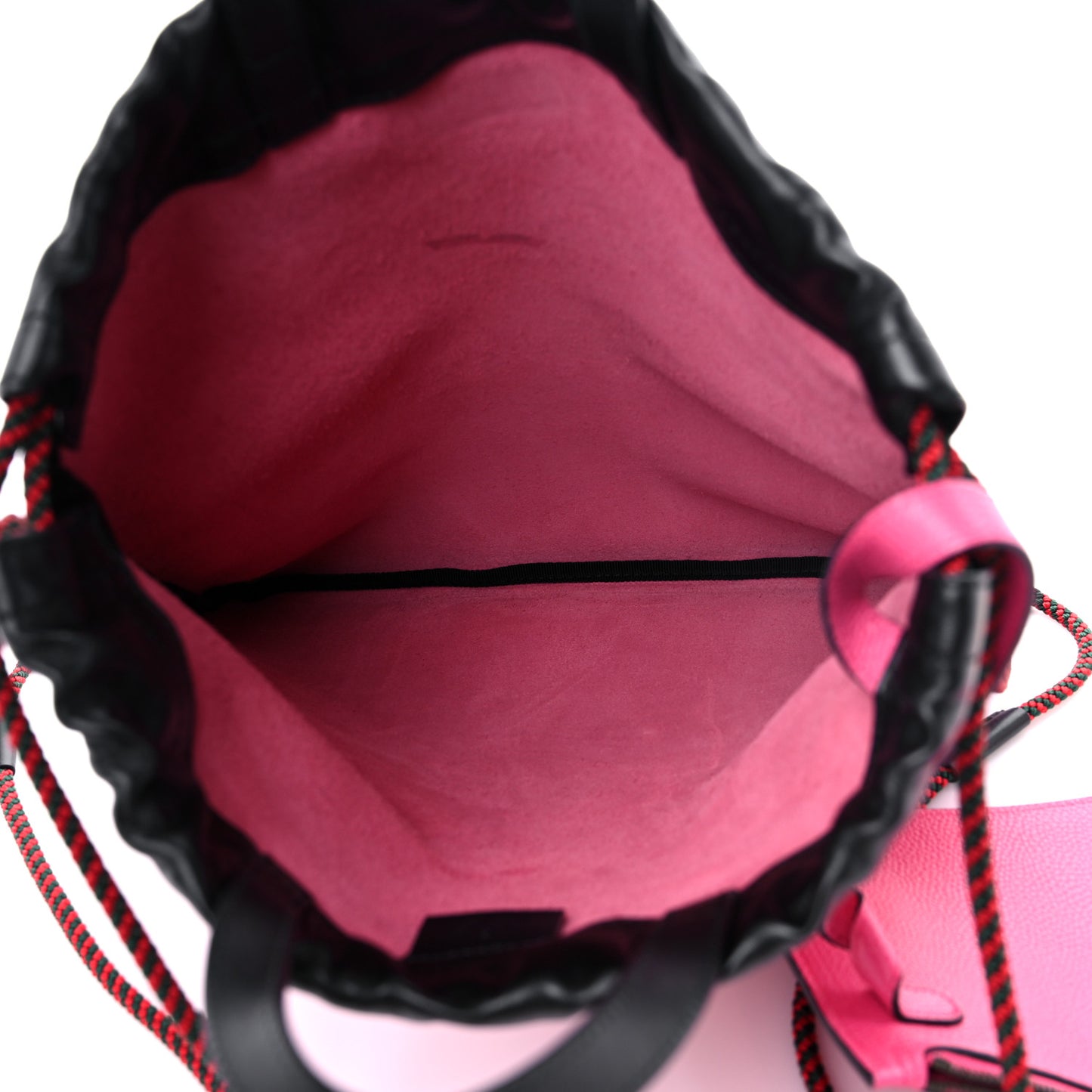Grained Calfskin Logo Drawstring Backpack Box Pink Green Black