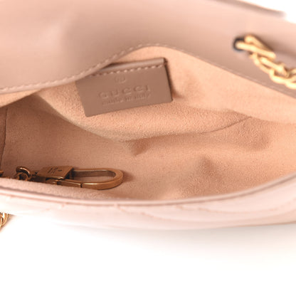 Gucci Calfskin Matelasse Super Mini GG Marmont Shoulder Bag Porcelain Rose 4 of 9